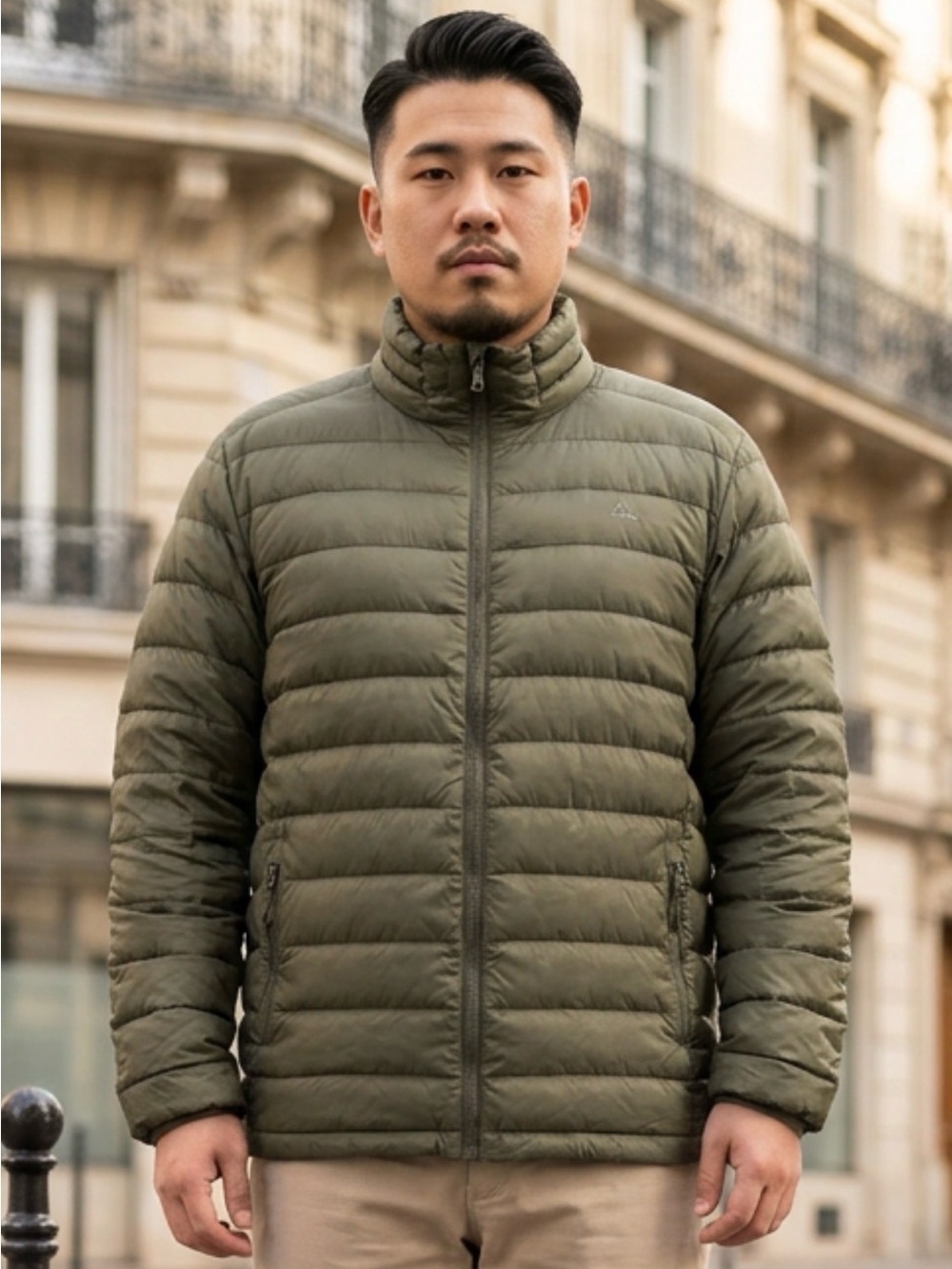 Paradox Men's Olive Green Quilted Puffer Jacket R1